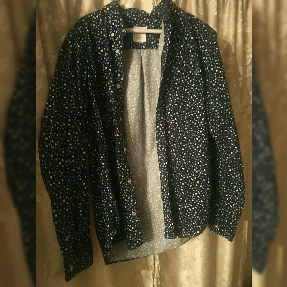 Mens Floral Button Shirt Size Large